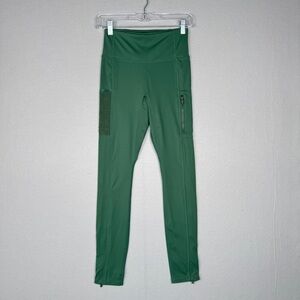 FABLETICS High Waisted Statement Motion365 Legging S Green Ankle Zip Athletic
